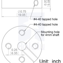 Pololu Universal Aluminum Mounting Hub for 4mm Shaft Pair; 4-40 Holes