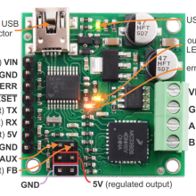 Jrk 21v3 USB Motor Controller with Feedback (Connectors Soldered)