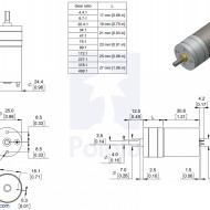 34:1 Metal Gearmotor 25Dx52L mm