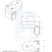 180:1 Mini Plastic Gearmotor Offset 3mm D-Shaft Output