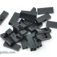 Crimp Connector Housing: 1x2-Pin 25-Pack