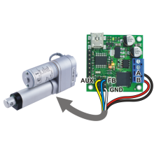 Concentric LACT4P-12V-5 Linear Actuator with Feedback: 4" Stroke, 12V, 1.7"/s