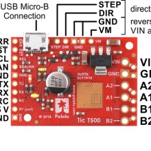 Tic T500 USB Multi-Interface Stepper Motor Controller (Connectors Soldered)