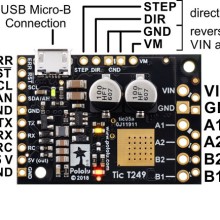 Tic T249 USB Multi-Interface Stepper Motor Controller (Connectors Soldered)