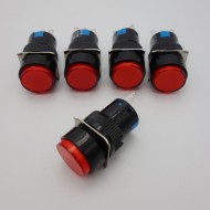 16MM Red ROUND Maintained Latching PUSH BUTTON SWITCH 3 PINS 250V 3A 1PS