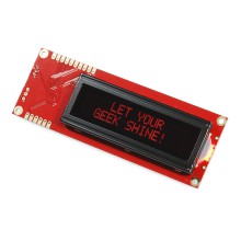 Serial Enabled 16x2 LCD - Red on Black 5V