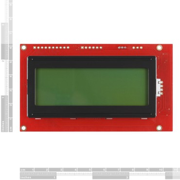 Serial Enabled 20x4 LCD - Black on Green 5V