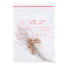 Resistor 1K Ohm 1/4 Watt PTH - 20 pack (Thick Leads)