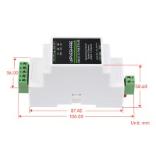 Industrial serial server, RS232 to RJ45 Ethernet, TCP/IP to serial, rail-mount support, with POE function(optional)