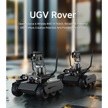 UGV Rover Open-Source 6 Wheels 4WD AI Robot For Jetson Orin Series Board